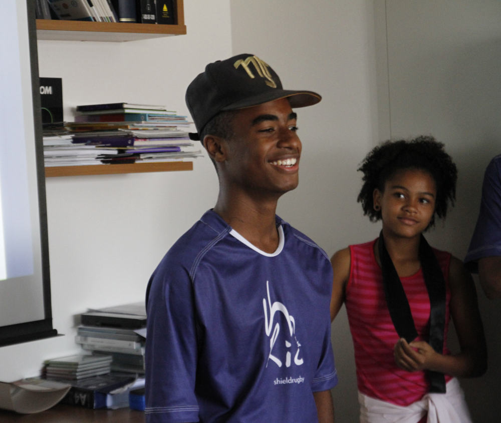 Two of the UmRio participants present their ambitions during the Eu Quero Ser project, Botofogo, Riode Janeiro, 2015